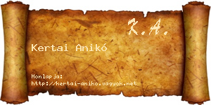 Kertai Anikó névjegykártya